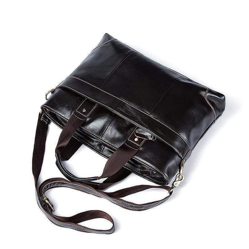 Rossie Viren Vintage Leather Briefcase Laptop Messenger Bag BookBag Daypack-5