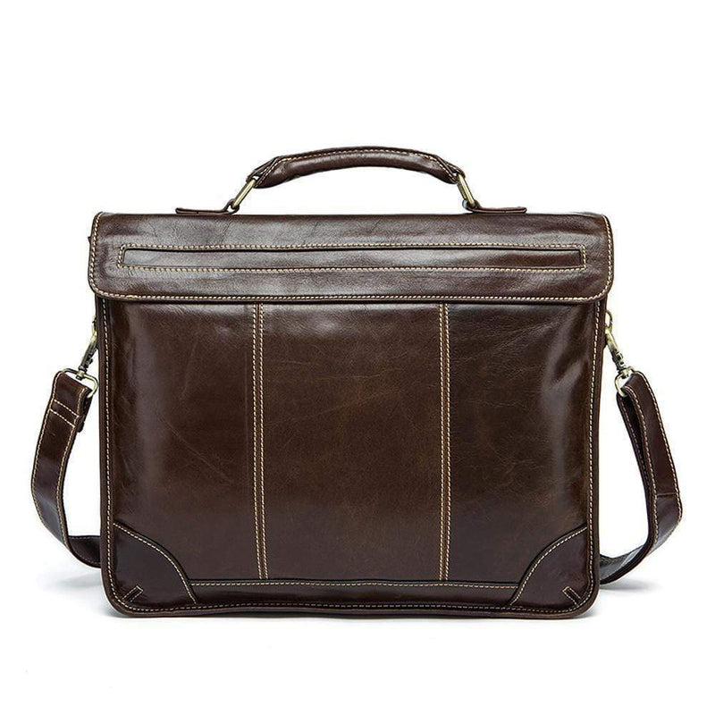 Rossie Viren  Vintage Leather Briefcase Messenger Bag-4