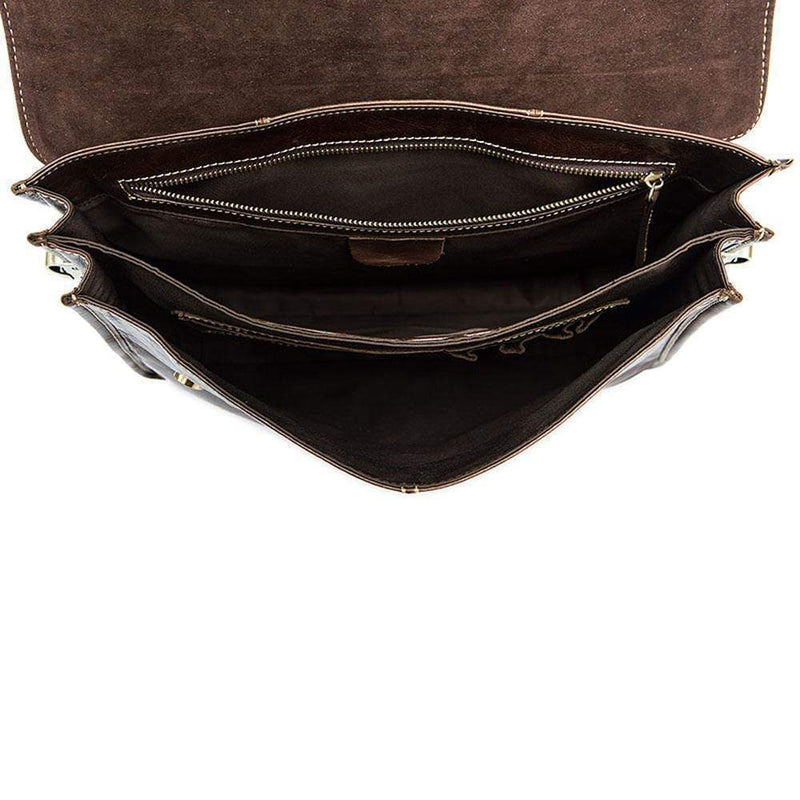 Rossie Viren  Vintage Leather Briefcase Messenger Bag-5