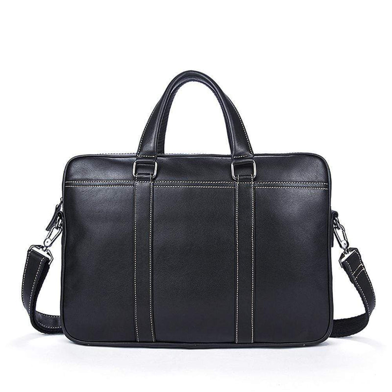 Rossie Viren Vintage Leather Briefcase Tote Business Satchel Bag-5