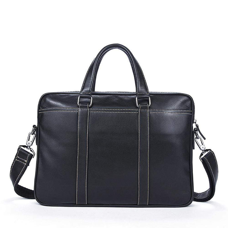 Rossie Viren Vintage Leather Briefcase Tote Business Satchel Bag-0