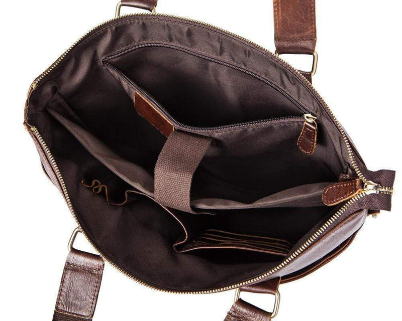 Rossie Viren Vintage Leather Briefcase Work Bag Laptop Satchel Handbag-7