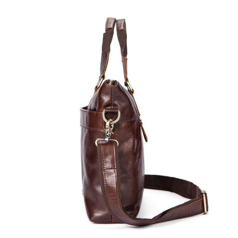 Rossie Viren Vintage Leather Briefcase Work Bag Laptop Satchel Handbag-4