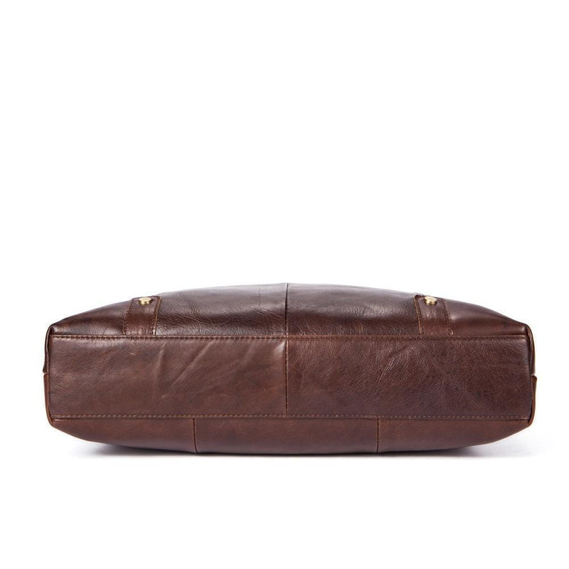 Rossie Viren Vintage Leather Briefcase Work Bag Laptop Satchel Handbag-6