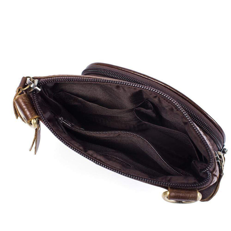 Rossie Viren Vintage Leather Deluxe Vertical Messenger Shoulder Bag-8