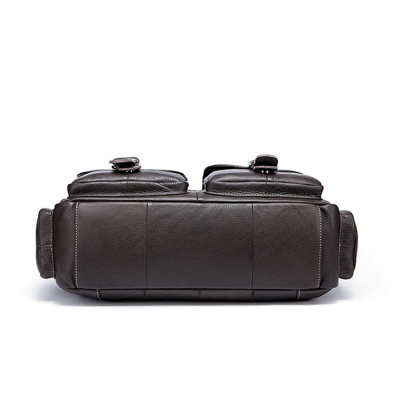 Rossie Viren Vintage Leather  Laptop Mens Briefcase Bag Business Shoulder Cross Computer Bag Christmas Gift-15