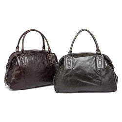 Rossie Viren  Vintage  Leather Large Travel Carry-All - Unisex Weekender Duffel Shoulder Bag-0