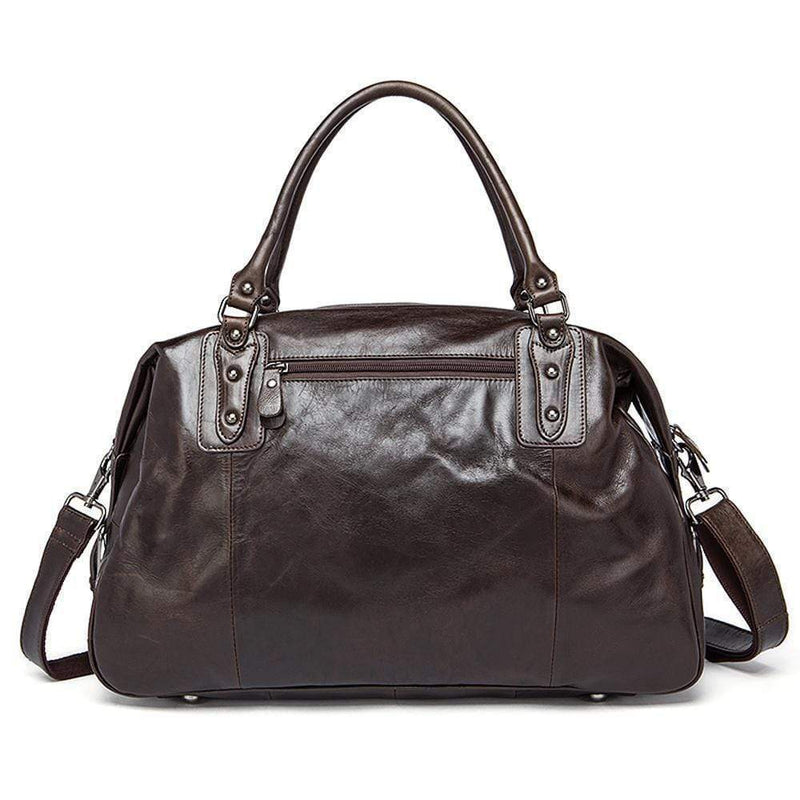 Rossie Viren  Vintage  Leather Large Travel Carry-All - Unisex Weekender Duffel Shoulder Bag-10