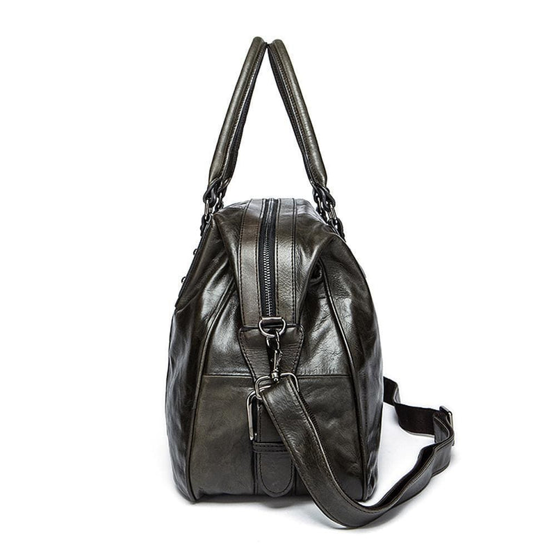 Rossie Viren  Vintage  Leather Large Travel Carry-All - Unisex Weekender Duffel Shoulder Bag-4