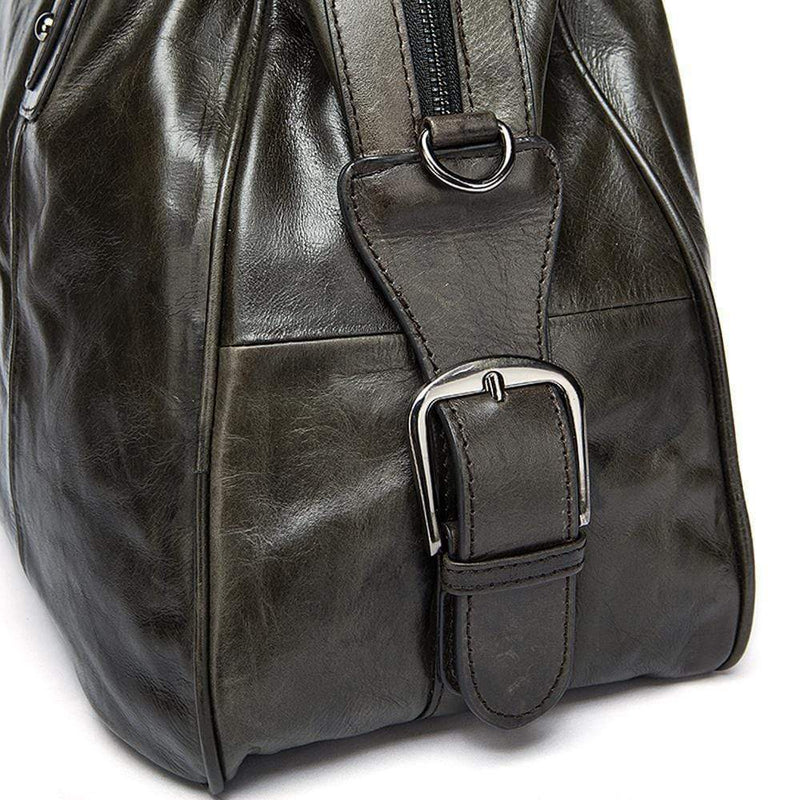 Rossie Viren  Vintage  Leather Large Travel Carry-All - Unisex Weekender Duffel Shoulder Bag-6