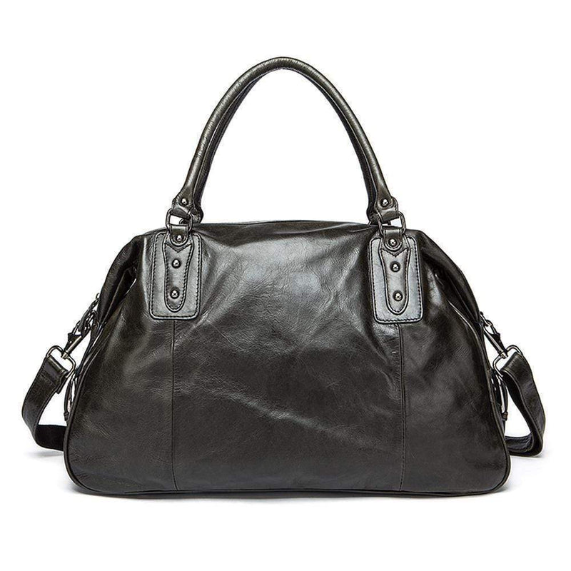 Rossie Viren  Vintage  Leather Large Travel Carry-All - Unisex Weekender Duffel Shoulder Bag-1