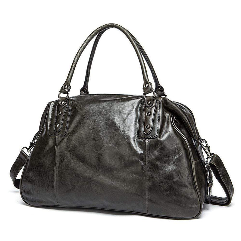 Rossie Viren  Vintage  Leather Large Travel Carry-All - Unisex Weekender Duffel Shoulder Bag-3