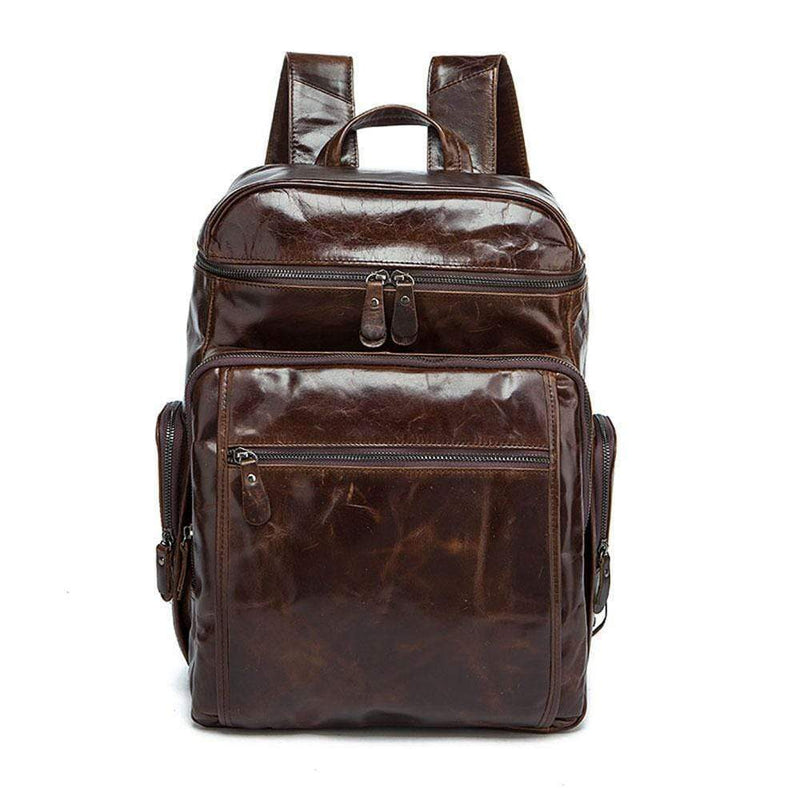 Rossie Viren  Vintage Leather Large Volume  Backpack,Rucksack,Knapsack For Men-2