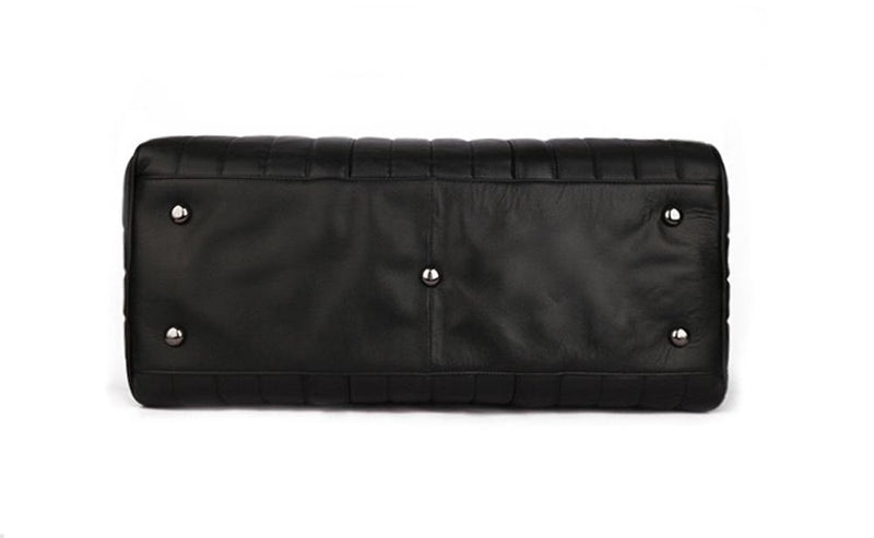 Rossie Viren Vintage Leather Pleated Duffel Travel Weekend Holdall Bags-10
