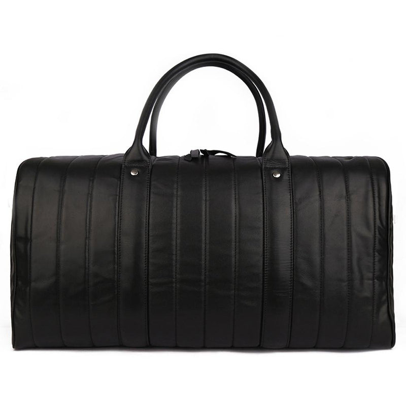 Rossie Viren Vintage Leather Pleated Duffel Travel Weekend Holdall Bags-4