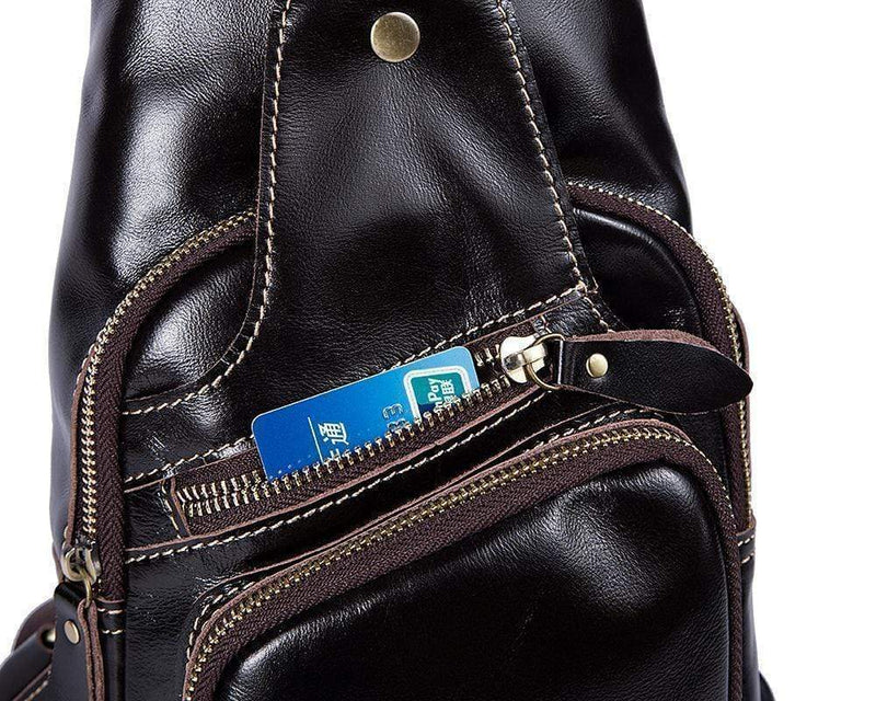 Rossie Viren Vintage Leather Sling Bag Shoulder USB Charging Crossbody Men Chest Bags Outdoor Sport Travel Daypack-8