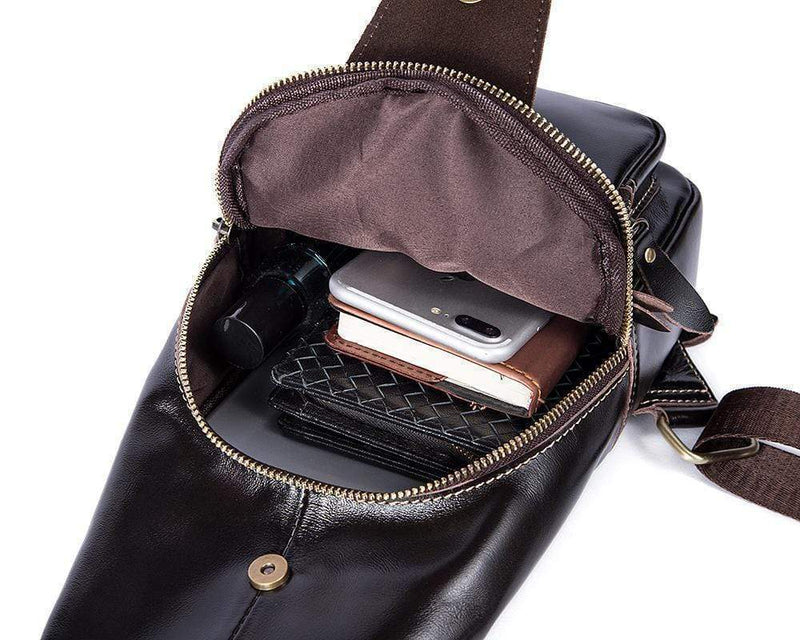Rossie Viren Vintage Leather Sling Bag Shoulder USB Charging Crossbody Men Chest Bags Outdoor Sport Travel Daypack-10