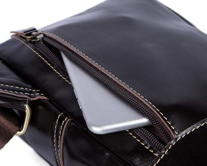 Rossie Viren Vintage Leather Sling Bag Shoulder USB Charging Crossbody Men Chest Bags Outdoor Sport Travel Daypack-5