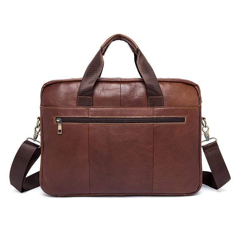 Rossie Viren Vintage Retro Tan  Leather Men's  Briefcase Messenger  Bag-4