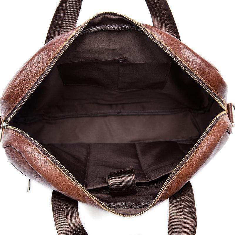 Rossie Viren Vintage Retro Tan  Leather Men's  Briefcase Messenger  Bag-12