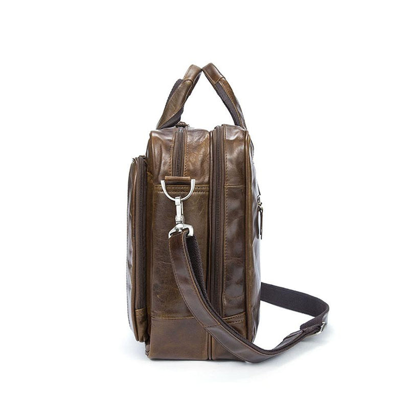 Vintage Solid Color Multi-Functional Men’s Business Leather Cross Bag ,Large Volume Casual Handbags-3