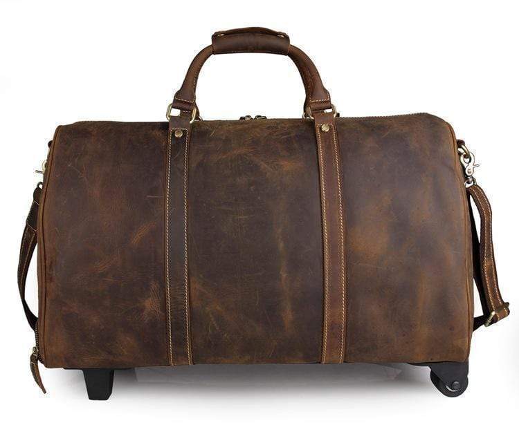 Vintage Tan Leather Carry-On Luggage Bags-15