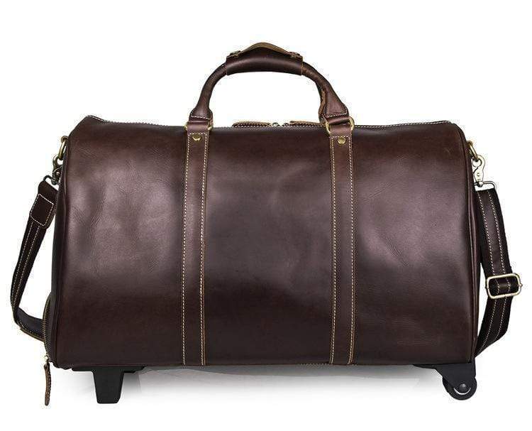 Vintage Tan Leather Carry-On Luggage Bags-13