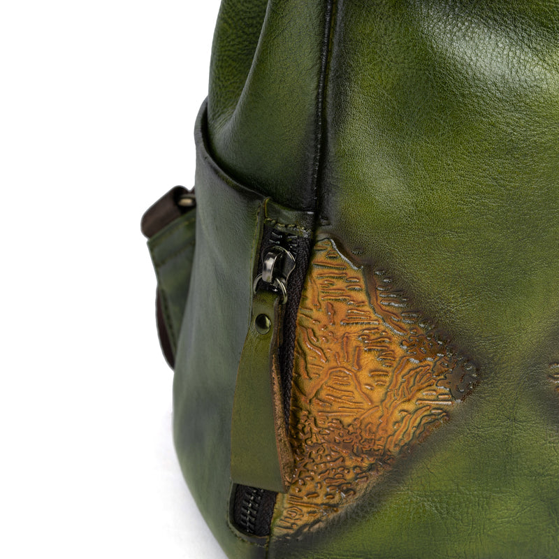 Women’s Vintage Leather Backpack Handle Shoulder Bag-11