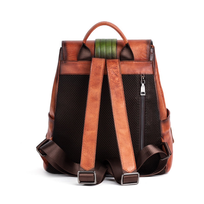 Women’s Vintage Leather Backpack Handle Shoulder Bag-6