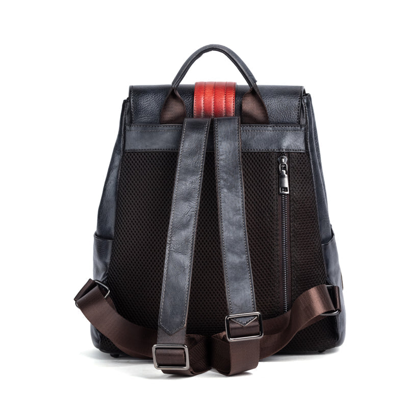 Women’s Vintage Leather Backpack Handle Shoulder Bag-5