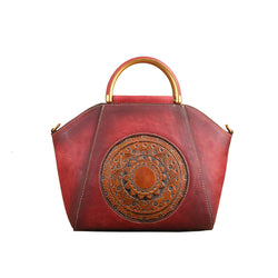 Women Vintage Leather Handbag Shoulder Purse Satchel Tote Crossbody Bag-0