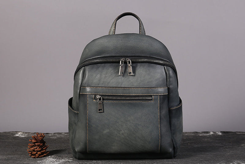 Womens Vintage Leather Backpack-6