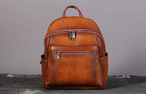 Womens Vintage Leather Backpack-1