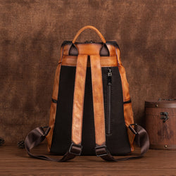 Womens Vintage Leather Large Backpack-10