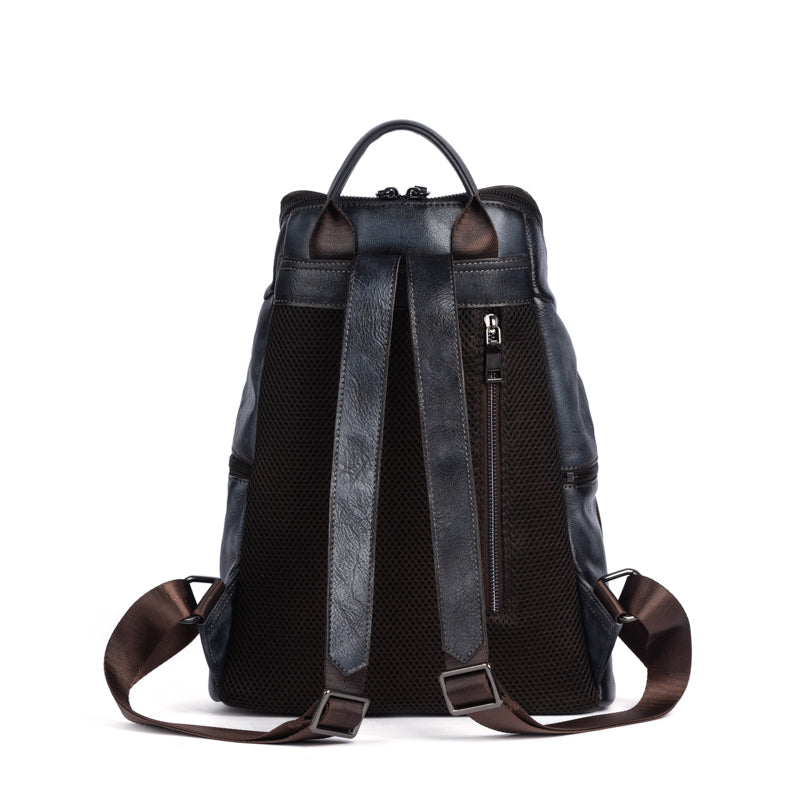 Womens Vintage Leather Large Backpack-5