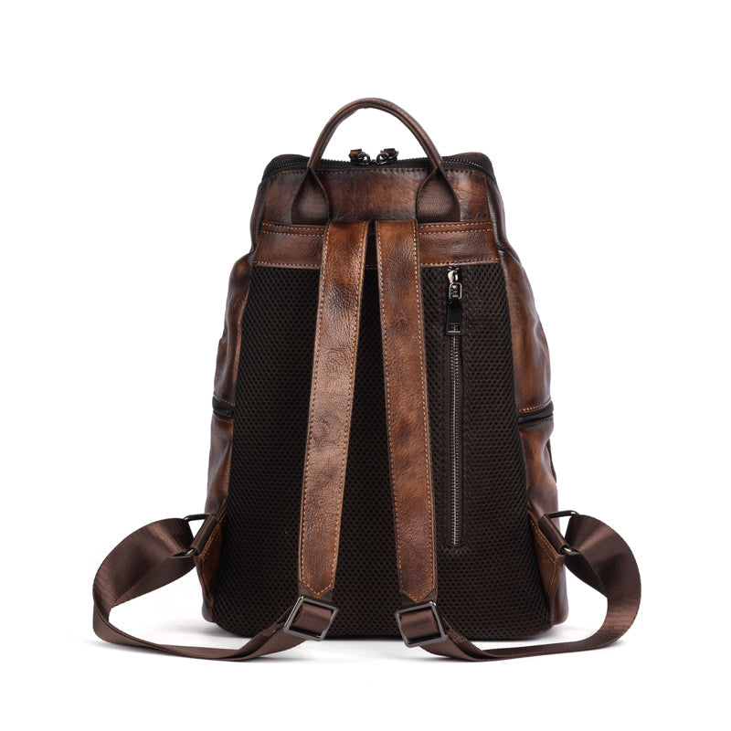 Womens Vintage Leather Large Backpack-6