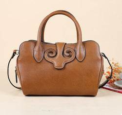 Womens Vintage Leather Top Handle Bag Medium-0