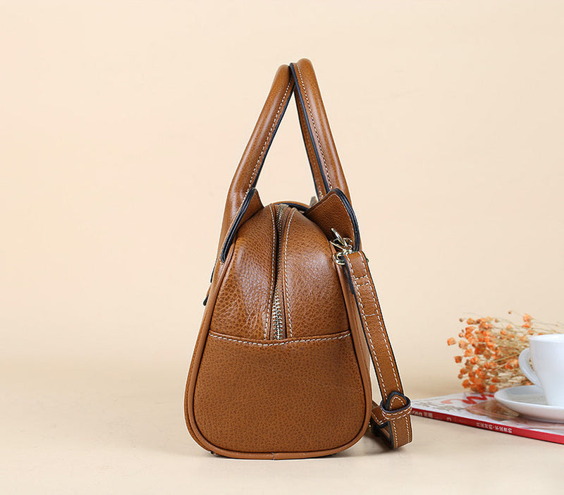 Womens Vintage Leather Top Handle Bag Medium-4
