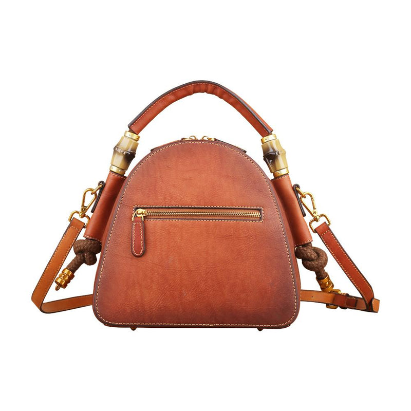 Womens Vintage Leather Top Handle Cross Body Messenger Bags-5