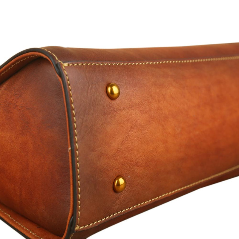 Womens  Vintage Leather Tote Handbag Small Top-Handle Bags-6